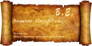 Beamter Enciána névjegykártya